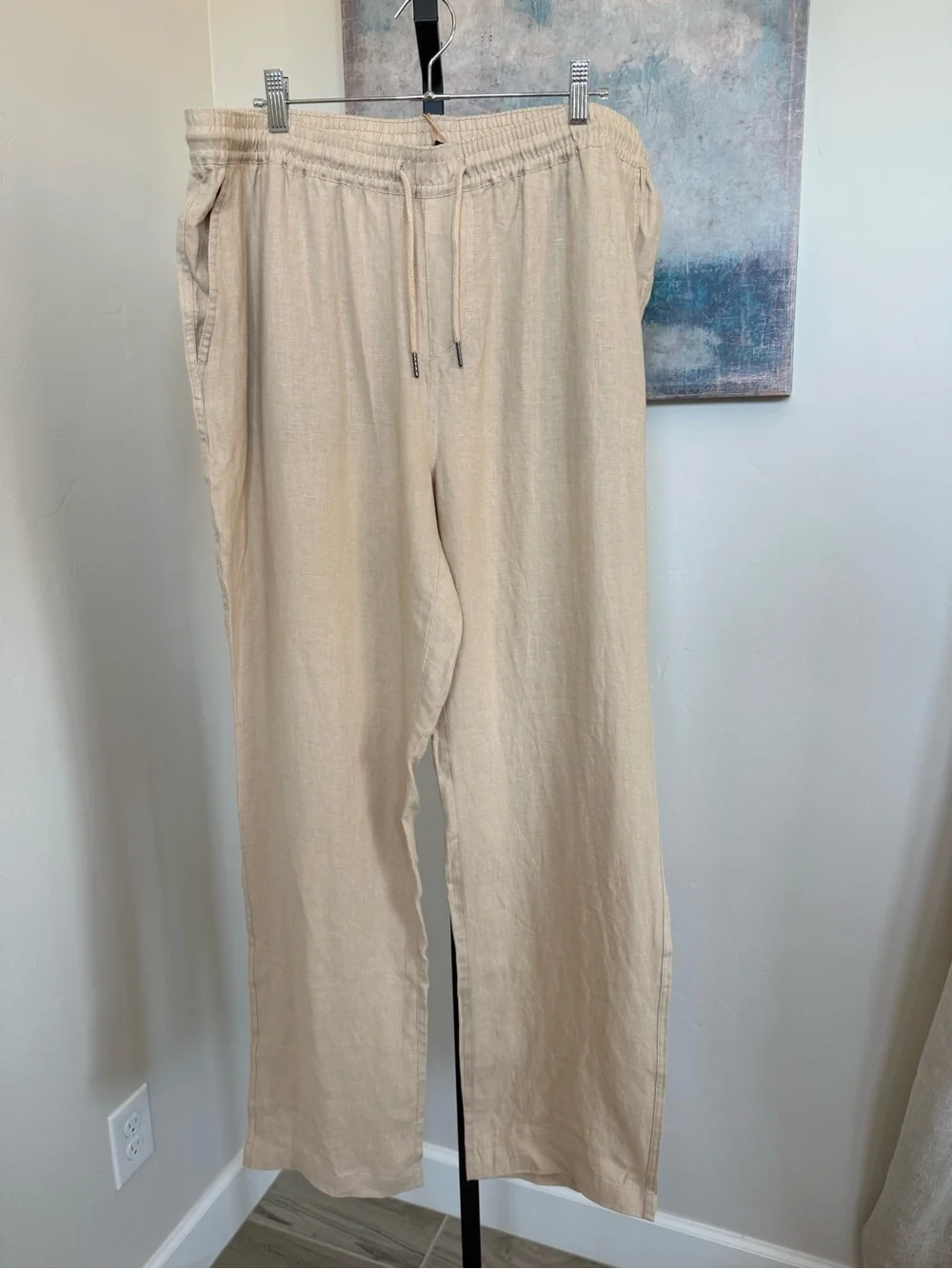 Quince Men's Natural Beige Linen Drawstring Pants NWT